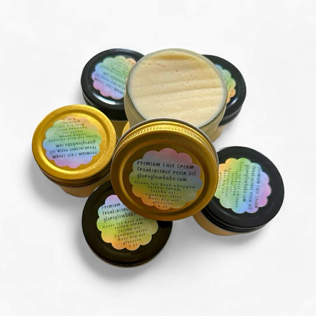 Premium Whipped Tallow Face Cream Frankincense Resin Infused - Gloryglowbaby