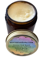Grass fed Solid Tallow Balm,Jojoba oil 4oz - Gloryglowbaby