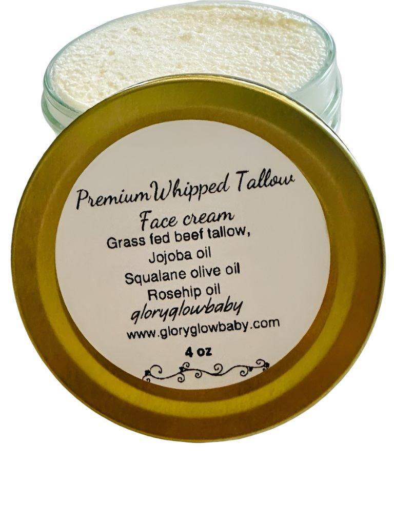 Premium Whipped Tallow Face Cream, 4oz - Gloryglowbaby